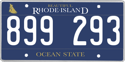 RI license plate 899293