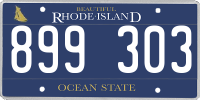 RI license plate 899303