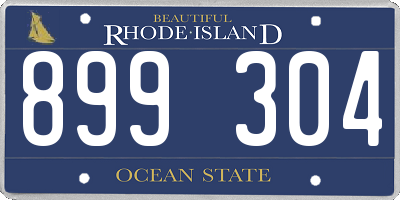 RI license plate 899304