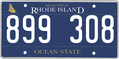 RI license plate 899308