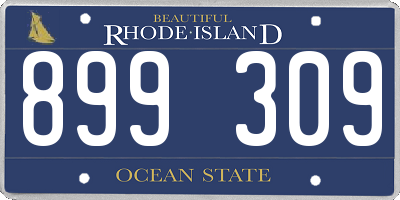 RI license plate 899309