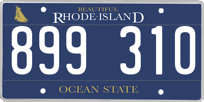 RI license plate 899310