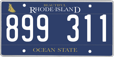 RI license plate 899311