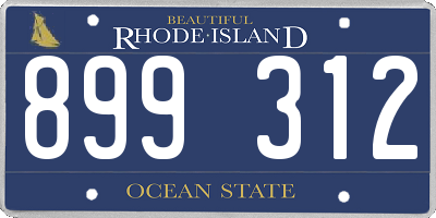 RI license plate 899312