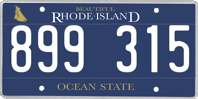 RI license plate 899315