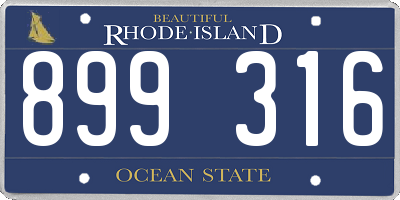 RI license plate 899316