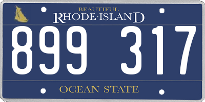 RI license plate 899317