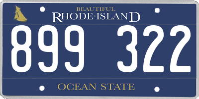 RI license plate 899322