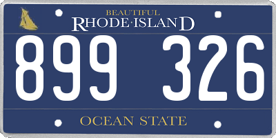 RI license plate 899326