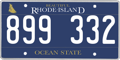 RI license plate 899332