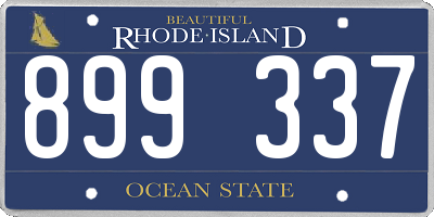 RI license plate 899337