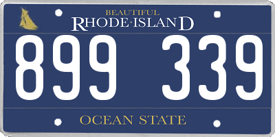 RI license plate 899339
