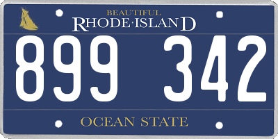 RI license plate 899342