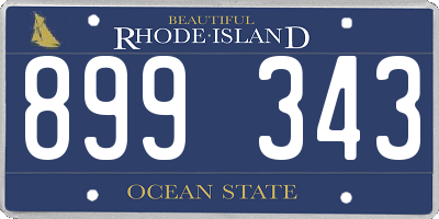 RI license plate 899343