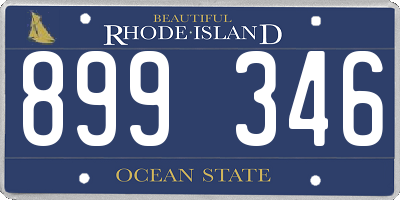 RI license plate 899346