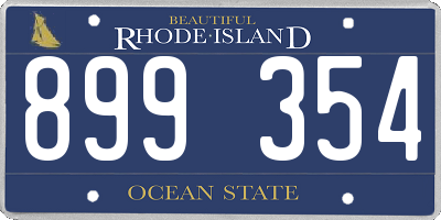 RI license plate 899354