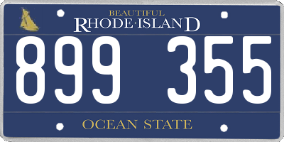 RI license plate 899355