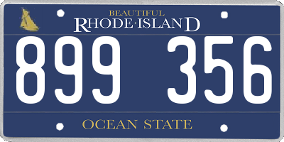 RI license plate 899356