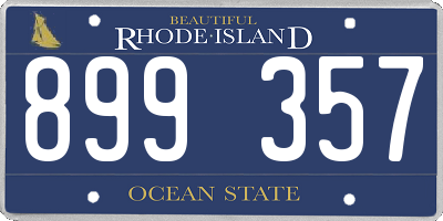 RI license plate 899357