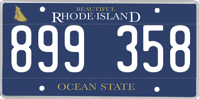 RI license plate 899358