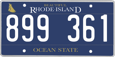 RI license plate 899361