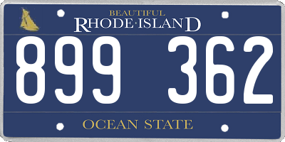 RI license plate 899362