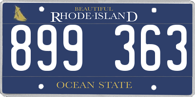 RI license plate 899363