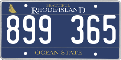 RI license plate 899365