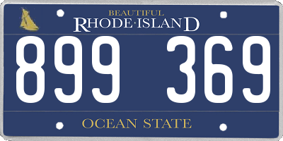 RI license plate 899369