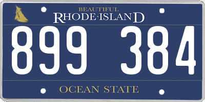 RI license plate 899384