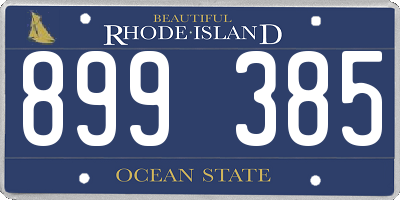 RI license plate 899385