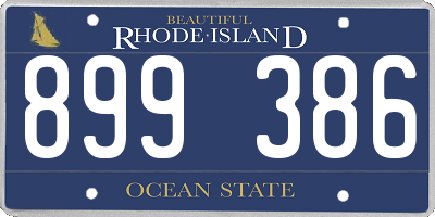 RI license plate 899386