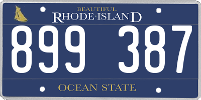 RI license plate 899387