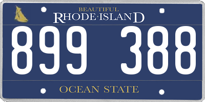 RI license plate 899388