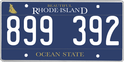 RI license plate 899392