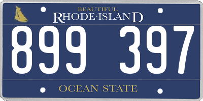 RI license plate 899397