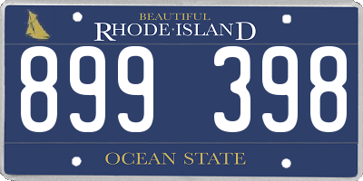 RI license plate 899398