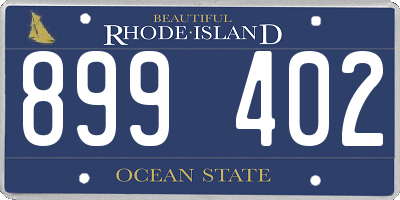 RI license plate 899402