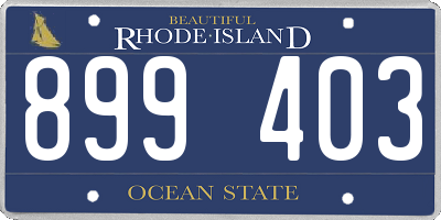 RI license plate 899403