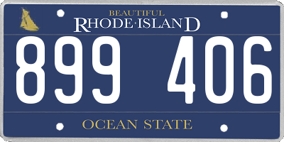 RI license plate 899406