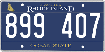 RI license plate 899407