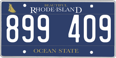 RI license plate 899409