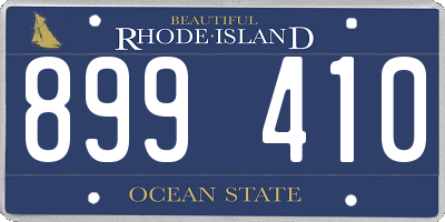 RI license plate 899410
