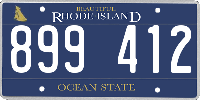 RI license plate 899412