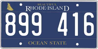 RI license plate 899416
