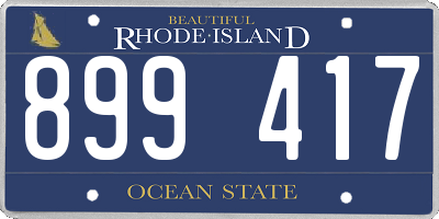 RI license plate 899417
