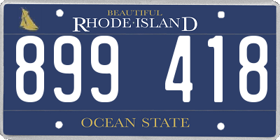 RI license plate 899418