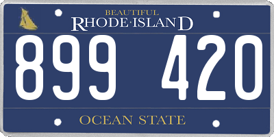 RI license plate 899420