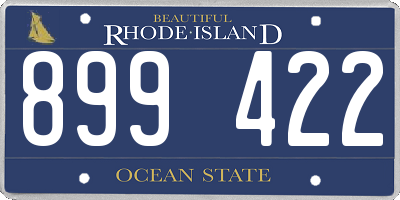 RI license plate 899422