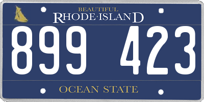 RI license plate 899423